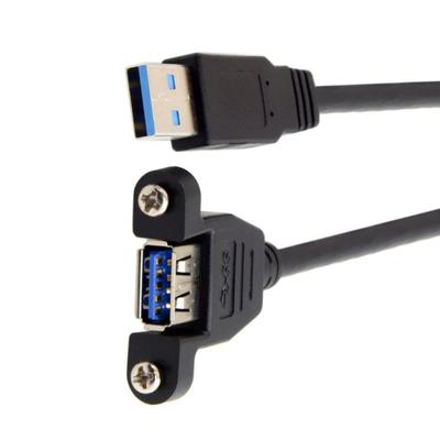 Высокоскоростной USB 3.0 удлинительный кабель 5 Гбит/с с адаптером под прямым углом/прямой головкой, штекер-розетка, дизайн с ушками для надежного крепления
