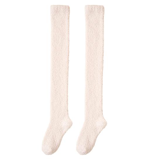 Women Thigh High Socks Extra Long Soft Leg Warmers Fuzzy Over Knee Boot Stockings Fleece Warm Plush Socks