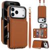 Кожаная сумка через плечо со слотом для карт для iPhone 17 Pro Max и iPhone 16