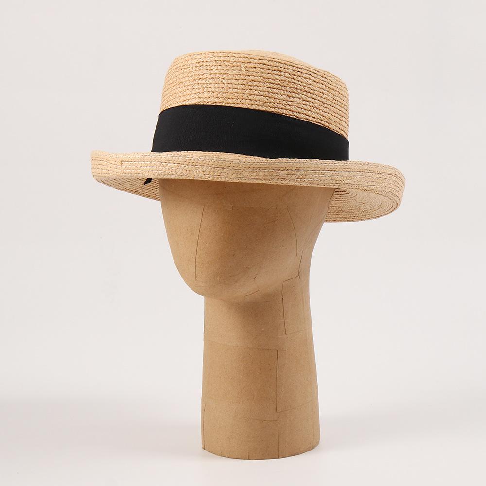Raffia hat high-end ultra-fine Lafite straw hat hand-woven fashion crimped sun hat casual sun hat