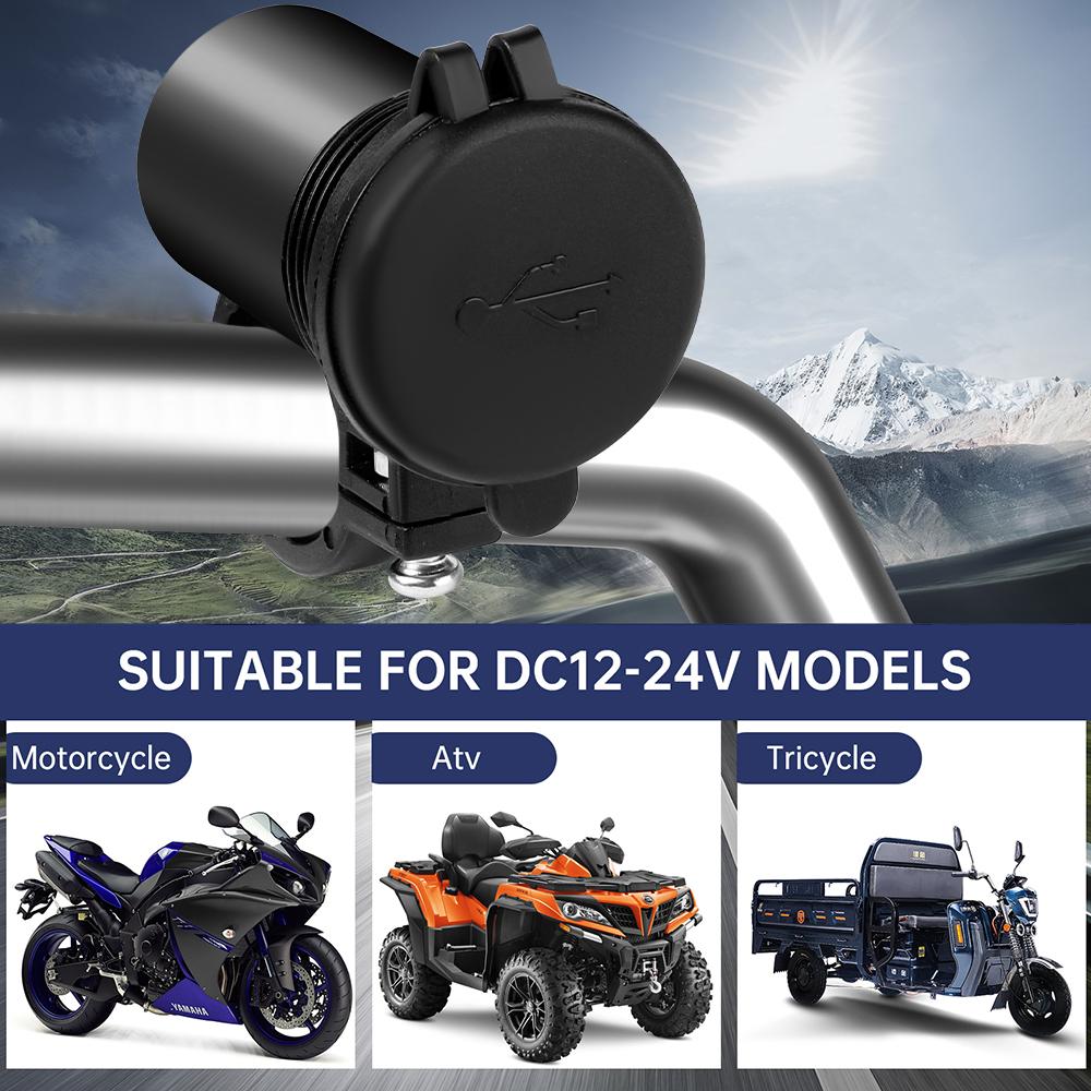 Мотоциклетный руль 12 В USB зарядное устройство 5 В-1,5 А водонепроницаемый мото адаптер розетка питания с выключателем для телефона мобильные аксессуары для мотоциклов
