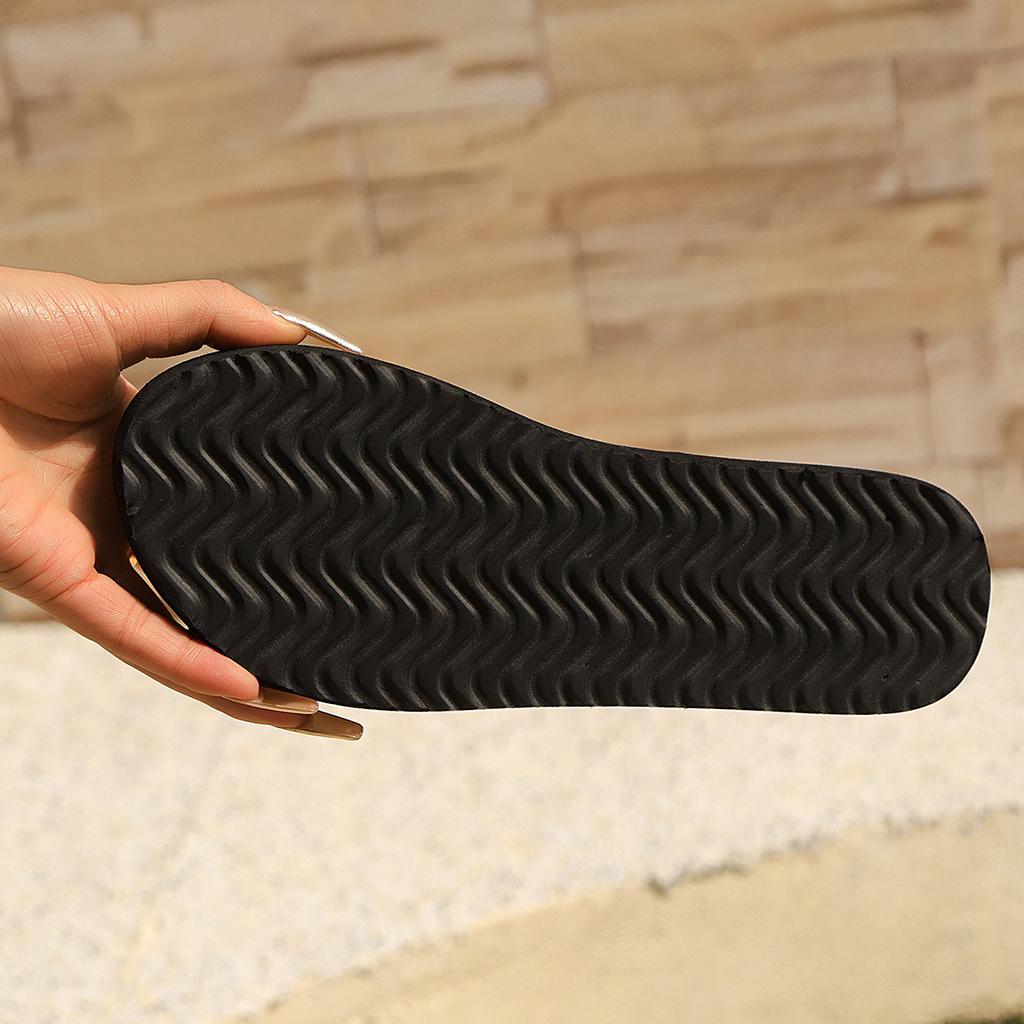 Пляжные шлепанцы с цветком больших размеров, Удобные нескользящие тапочки для женщин, Женская обувь на плоской подошве