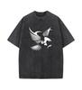 2025 Лето 100% хлопок стираный Old Craft свободная футболка большой размер О-образный вырез свободная мужская футболка с принтом орла