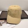 American retro three-dimensional letter embroidered baseball cap female street versatile showing face small soft top blue cap male trend
