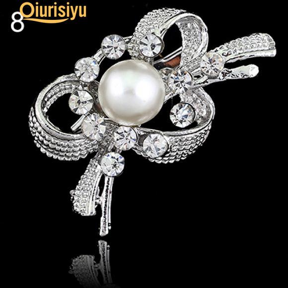 Серебряная брошь из горного хрусталя с камнями, в форме цветка