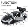 Масштаб 1/32 Коллекция Моделей Спортивных Автомобилей 911-Gt3 Украшения Детские Сплав Литье под Давлением Симуляция Освещение Автомобильные Игрушки Подарки