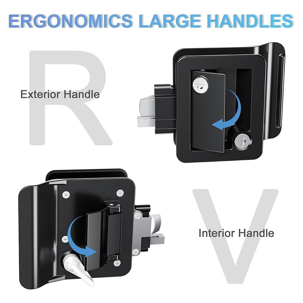 Wear-resistant RV Door Lock 2 Keys Entry Door Lock Camper Lock Replacement Kit Cargo Hauler