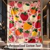Strawberry Garden Theme Wall Tapestry Customized With Name Text Personalized Hanging Tapestry For Bedroom Living Room Decor