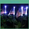 Высокопроизводительные светодиодные солнечные фонари-флаги для газона на День Независимости и для украшения двора
