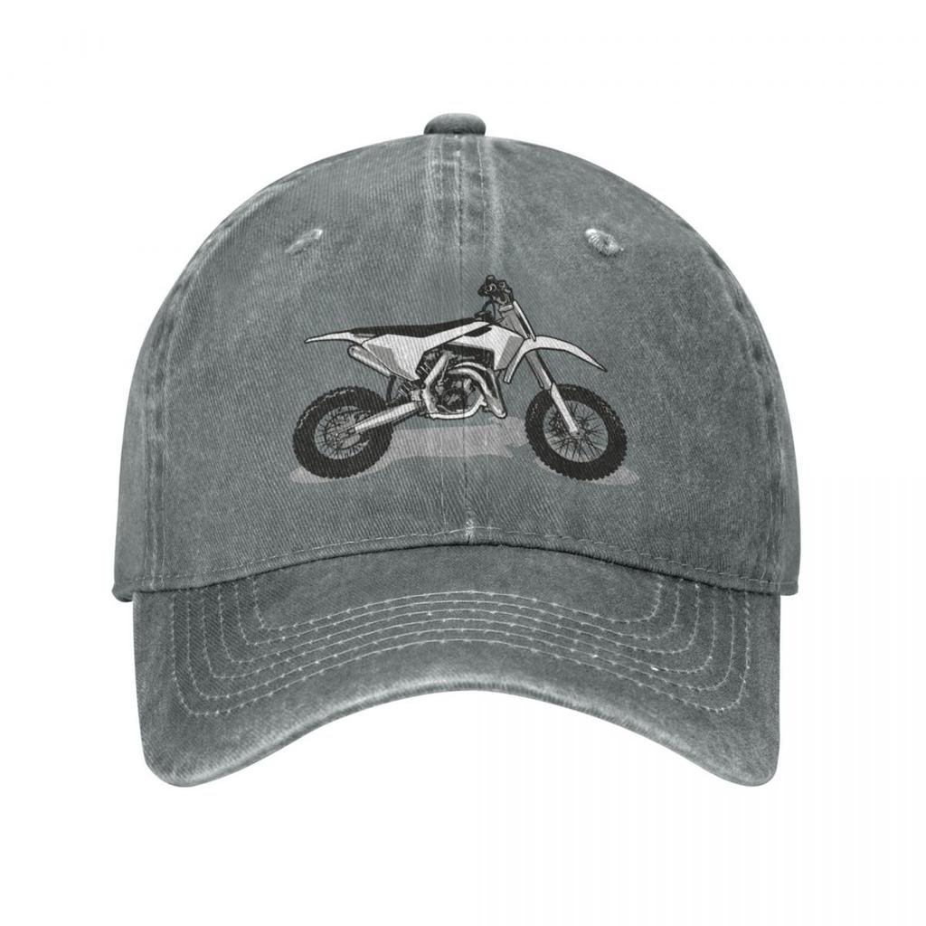 Motocross // Monochromatic Grey and Black and White Motorcycles Baseball Cap Dropshipping Cosplay Fashion Caps Male Women'S