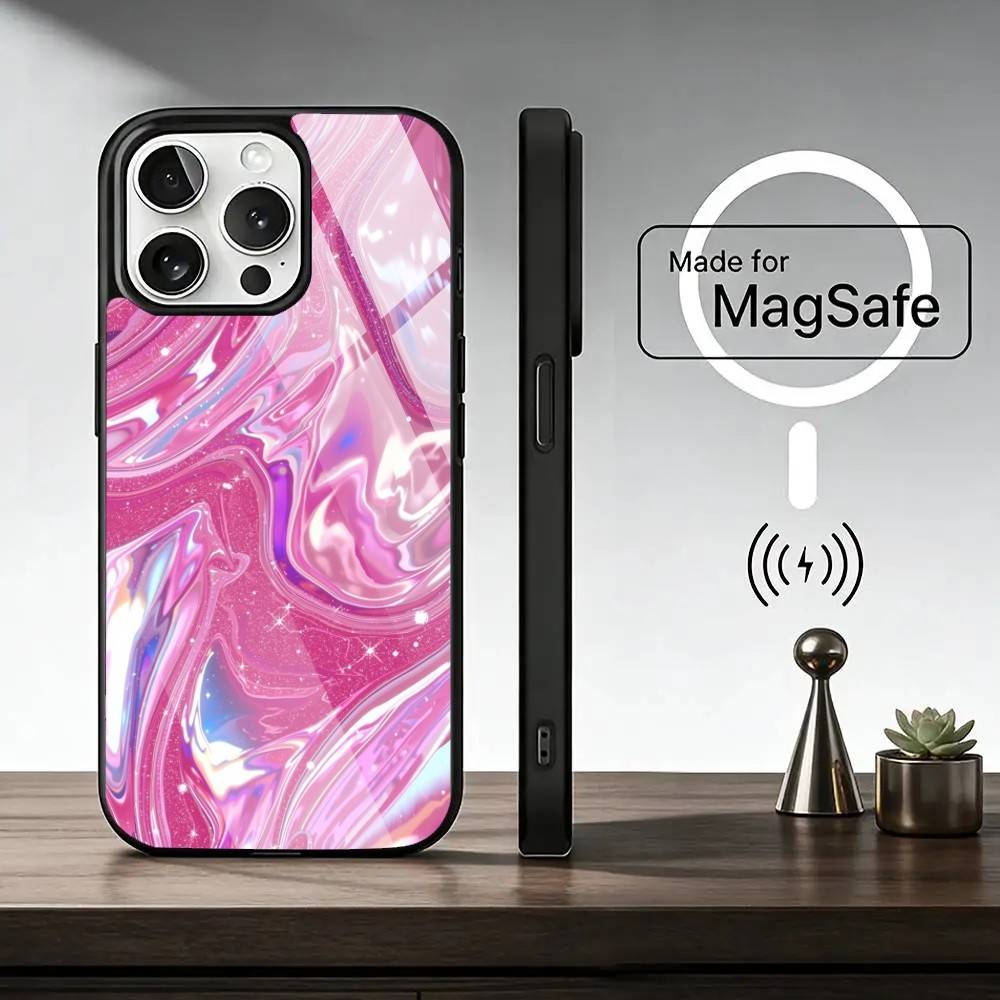 Folds T-Texture Phone Case For iPhone17,16,15,14,13,12,11 Plus,Pro Magnetic with Magsafe Wireless Charging