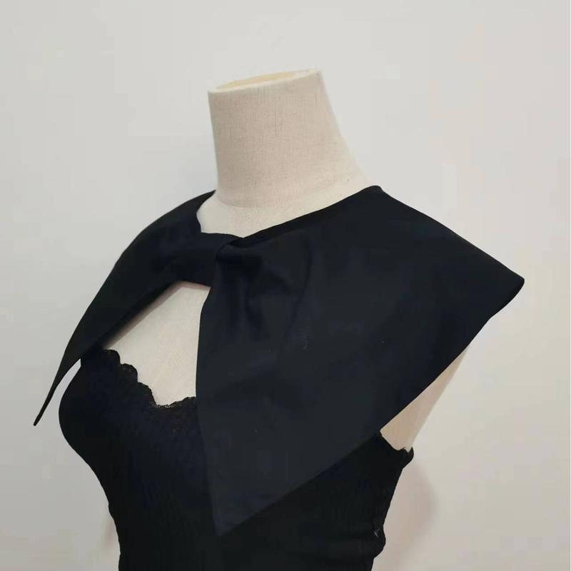 New Large Detachable Collar For Women Decorative Shawl Versatile Skirt Collar Bow Big Lapel