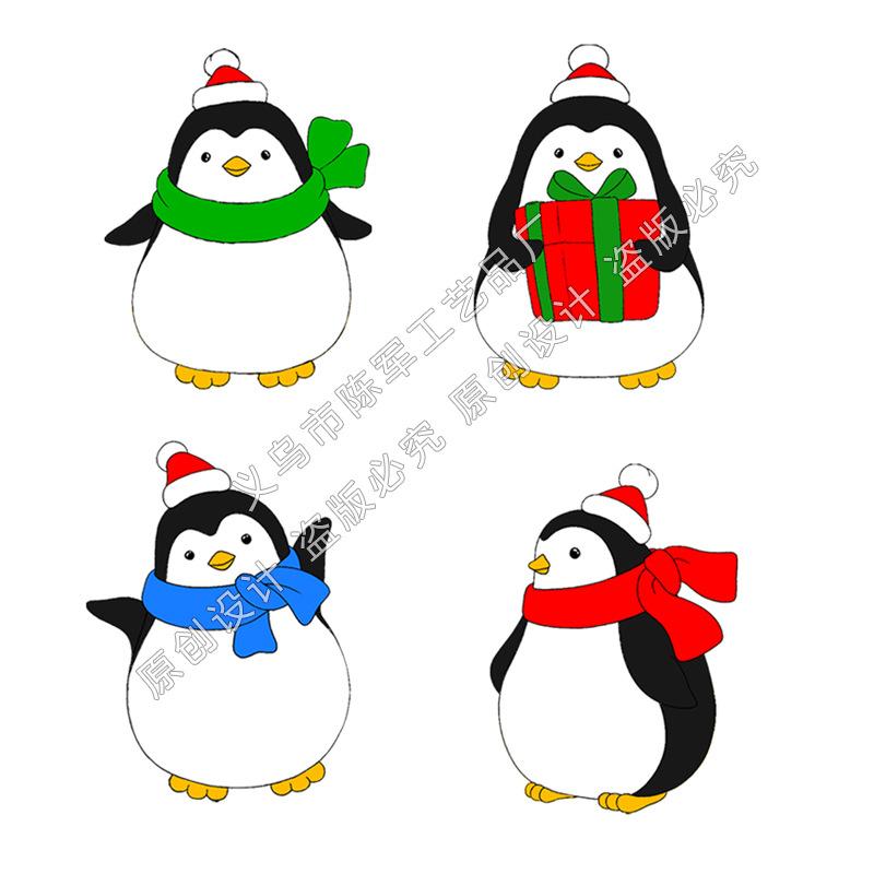 Christmas Cute Little Penguin Micro-landscape Snow Scene Decoration Keychain Pendant Antarctic Penguin Little Animal