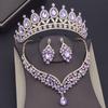 Великолепное свадебное платье с кристаллами, комплекты ожерелья с короной для невесты для женщин, комплект свадебных украшений, серьги, вечерние диадемы, комплекты ювелирных изделий