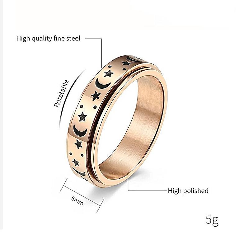 Xingyue Xiang сопровождаемое титановое стальное кольцо для пары женское анти-тревожное декомпрессионное вращающееся кольцо