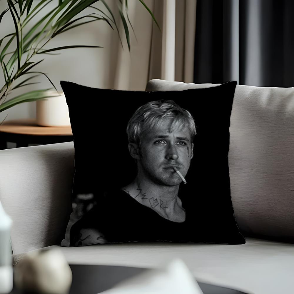Trending Rryan Goslingew Cushion Cover Antidustmite Pillowcase Invisible Zipper Silky Short Plush Sofa Cushion Cover