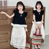 Girls' dress summer princess dress set 2026 new style girls' big children summer huge beautiful summer dress white half skirt