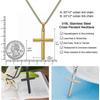 Cross Necklace For Men. Stainless Steel Necklace With Cross Pendant. Cuban Link Cross Chain Necklace. Simple Jewellery Gift