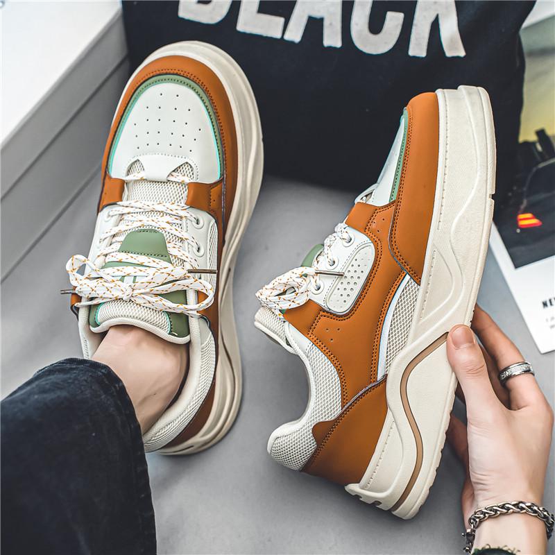 Sneaker Loafers Casual Shoe Men's Casual Shoes Sports and Leisure Men's Autumn Sneakers Skateboard Leather Shoes Mid-top New