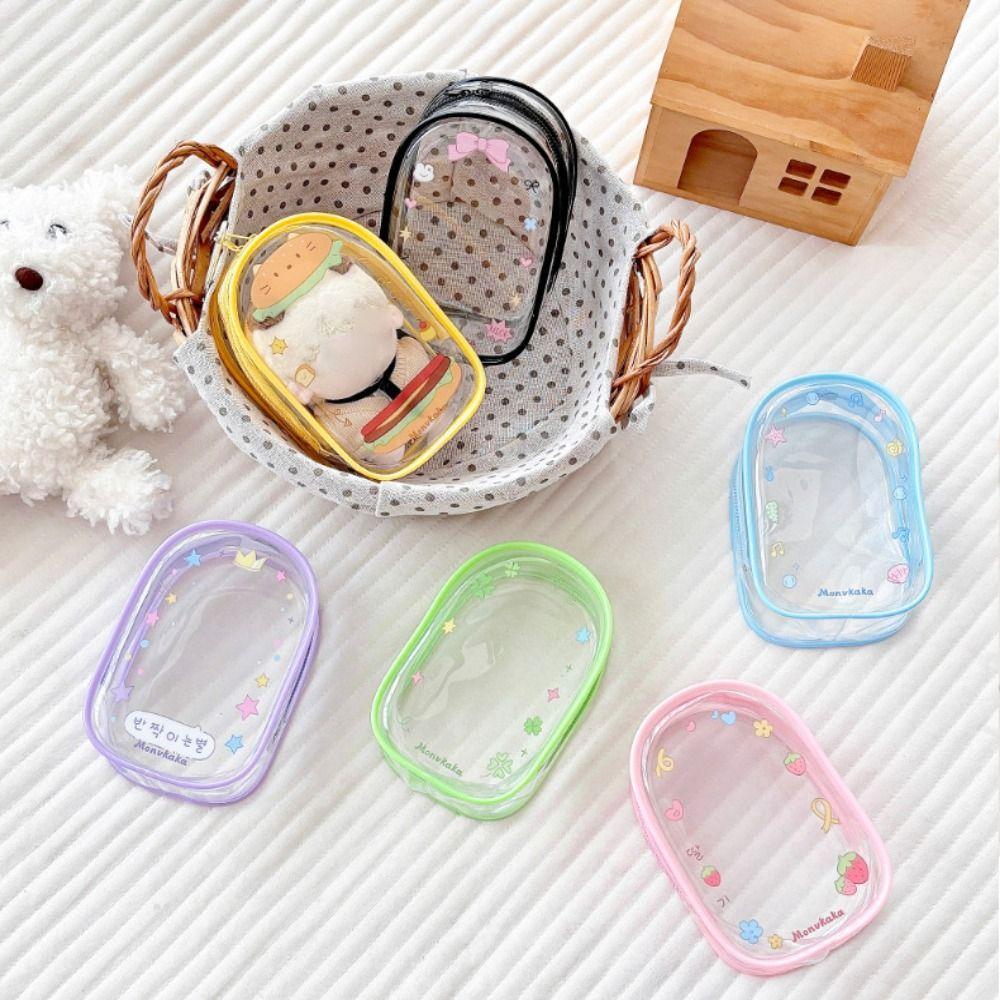 PVC Data Cable Storage Bag Transparent Dolls Outdoor Bag Plush Dolls Storage Pouch for 13cm Dolls