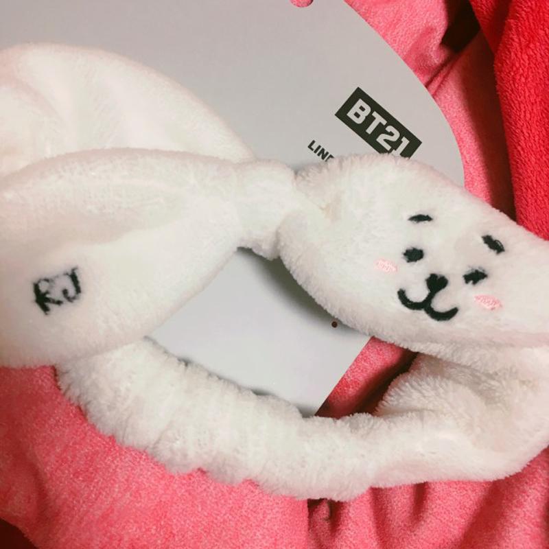 BT21 Официальная лента для волос, мытье лица, ванна, спа, макияж, кольцо для волос, аутентичные