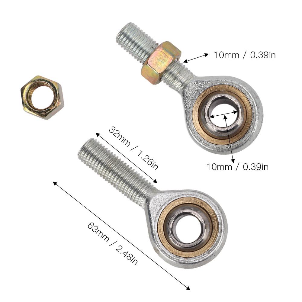 2Pcs M10 Thread Rod End Joint Bearing Left Right Hand Thread Tie Rod Ball Joint For ATV