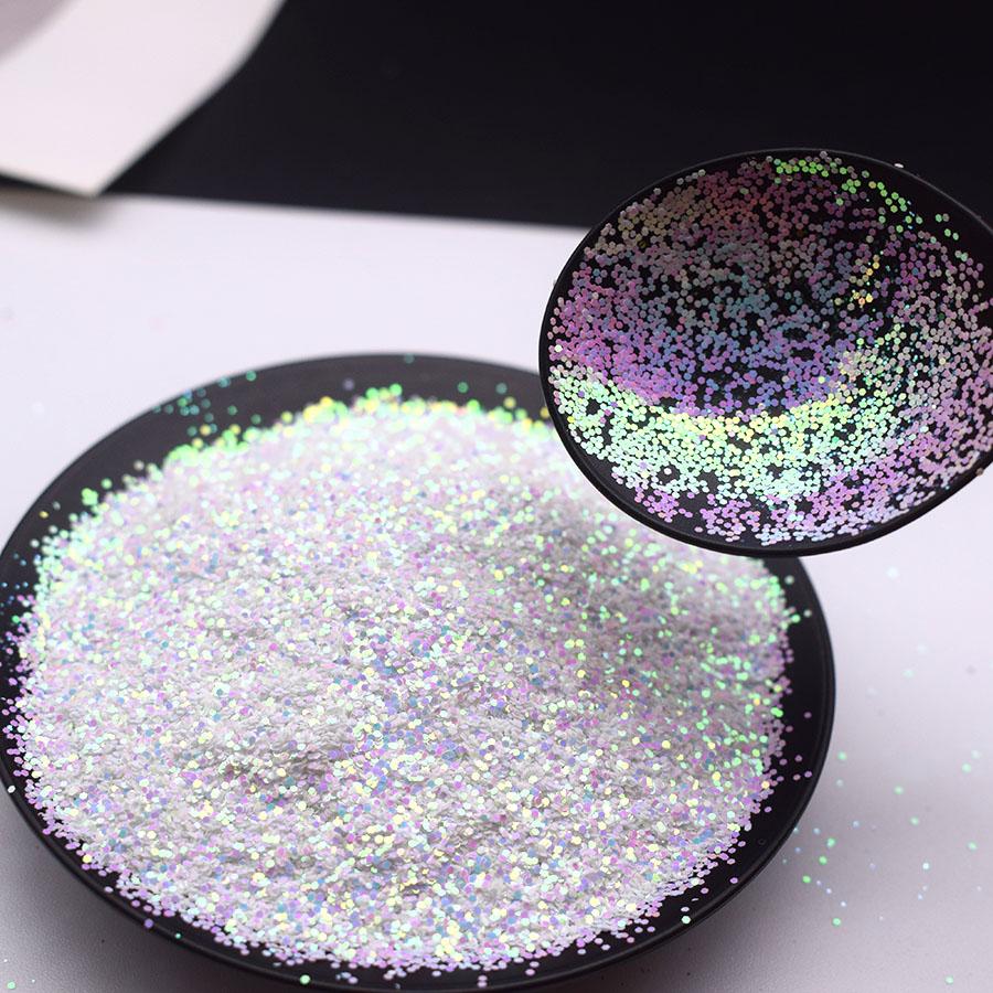 Opal White Cosmetic Polyester Glitter Hexagon Epoxy Resin Chunky Matte Glitter Mix for Snow Globe Tumbler Glitter