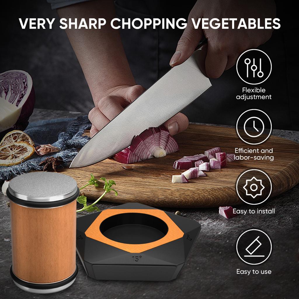 Новая роликовая точилка для ножей, пятисторонний точильный камень, 12/15/17/19/22 градуса, магнитный угол, роликовая заточка кухонных ножей для шеф-повара