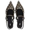 Zara Fashionable Metal Rivet Pointed Flat Backless Casual Shoes Women Flats Gray Brown 13584510-38