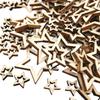 100 Pieces Wooden Hollow Star Decoration Wooden Discs Embellishments Craft Making DIY for Wedding