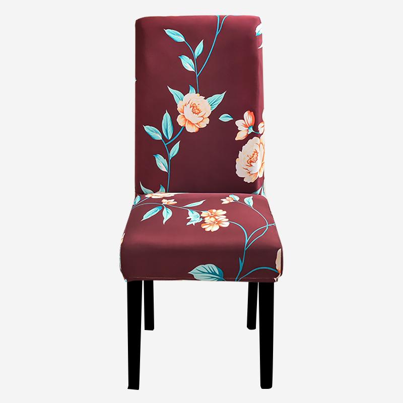 Чехлы на стулья с принтом, эластичные чехлы на кухонные сиденья, эластичные чехлы на стулья из спандекса для столовой, свадебного отеля, банкета, моющиеся, 1 шт.