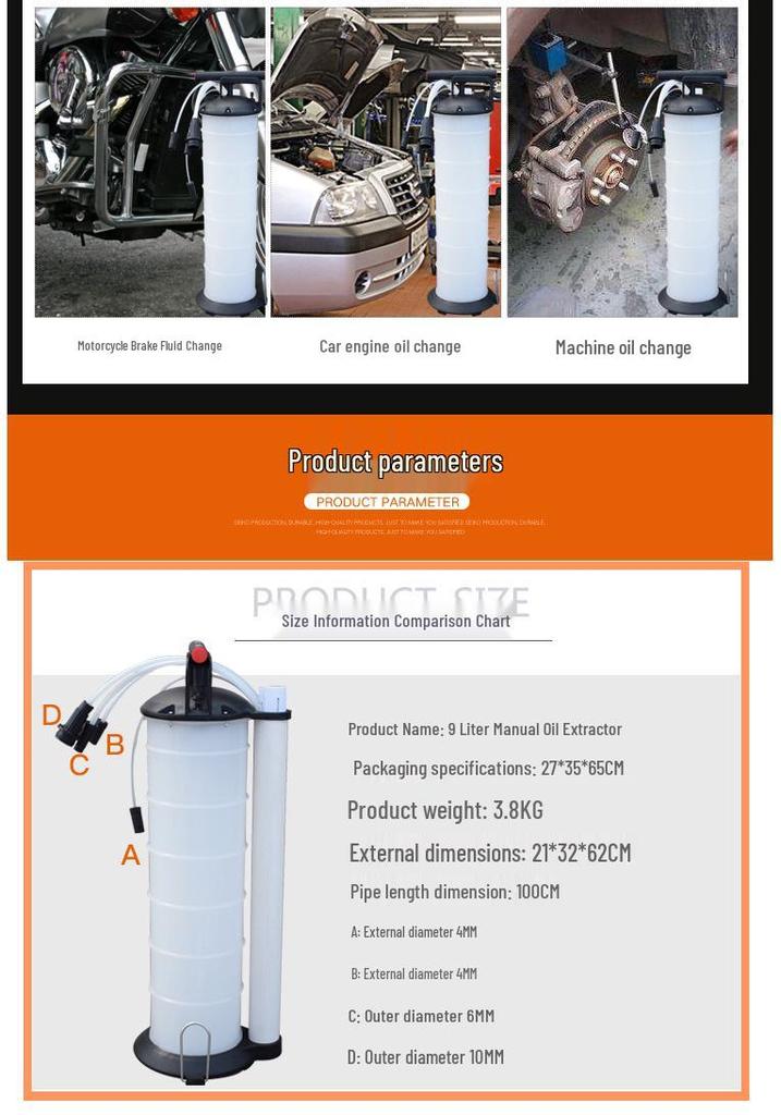 Manual Oil Extractor Pump for Engine and Brake Fluid