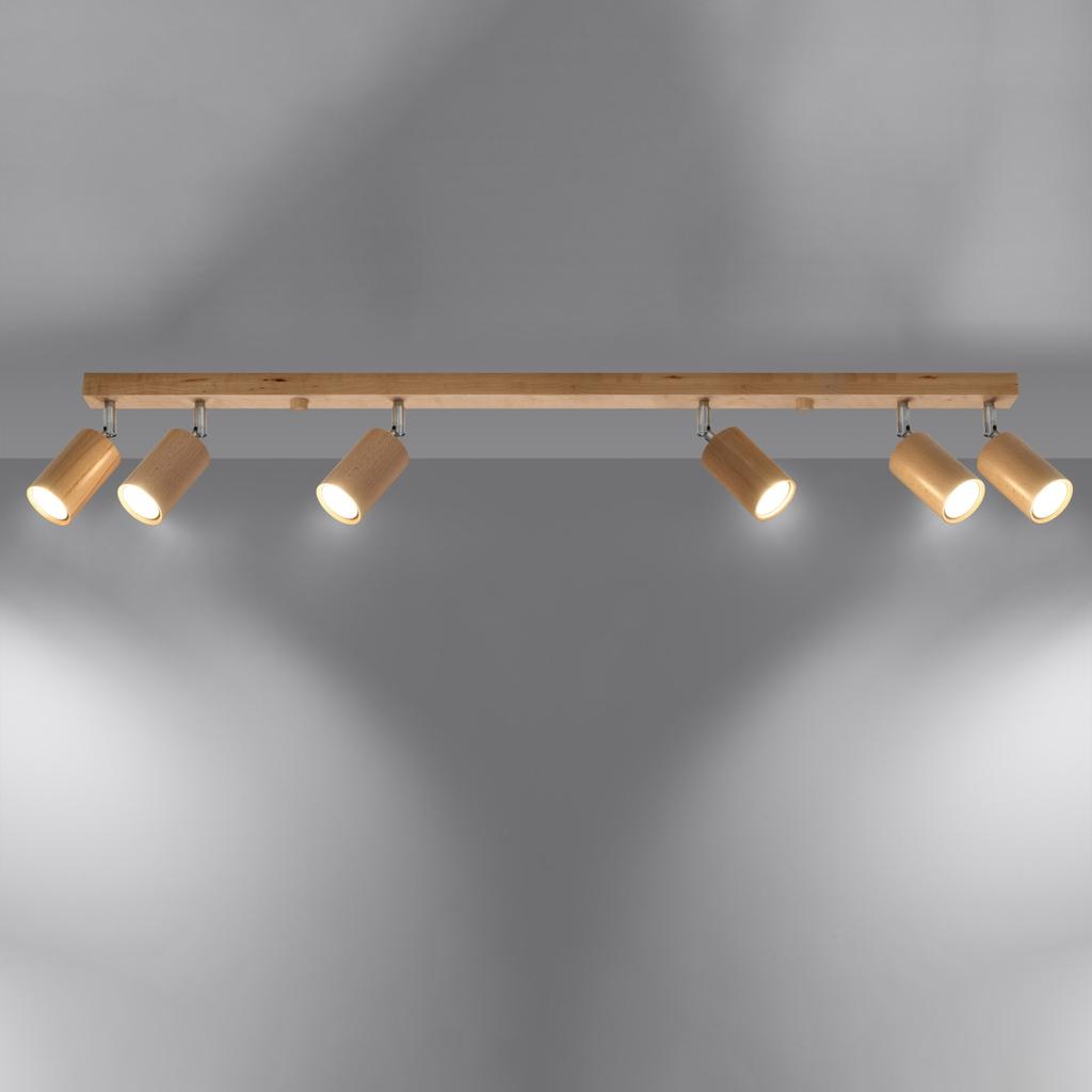 Ceiling lamp berg 6 natural wood