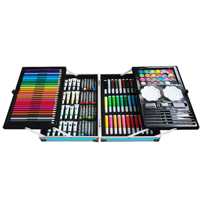 Watercolor Paint Brush Painting Set 148 Pcs Vivid Colors In Aluminum Alloy Box for Student Artists, Amateur Hobbyists and Painting Lovers