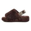 UGG Пушистые да, овчинные удобные повседневные сандалии-слайды женские сандалии коричневые 1125232-BCDR