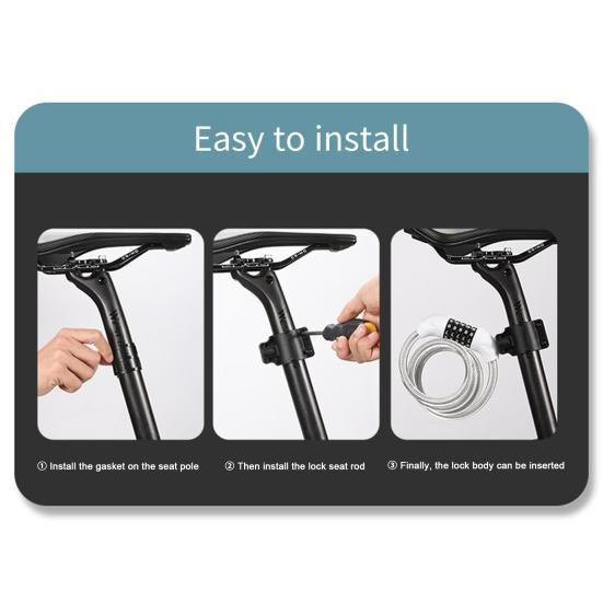 Велосипедный кабельный замок с паролем, 5-значный защитный замок без ключа, водонепроницаемый универсальный противоугонный велосипедный замок с ПВХ-покрытием