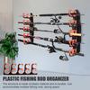 1/2/3 Sets Wall Mount Fishing Rod Holder with Mounting Screws Garage Horizontal Fishing Pole Display Storage Rack Organizer Stand Fishing Accessories