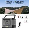 Портативная электростанция 1000 Вт, солнечный генератор, 110-240 В, источник питания переменного тока для кемпинга, кемпинга, фургона, дрона