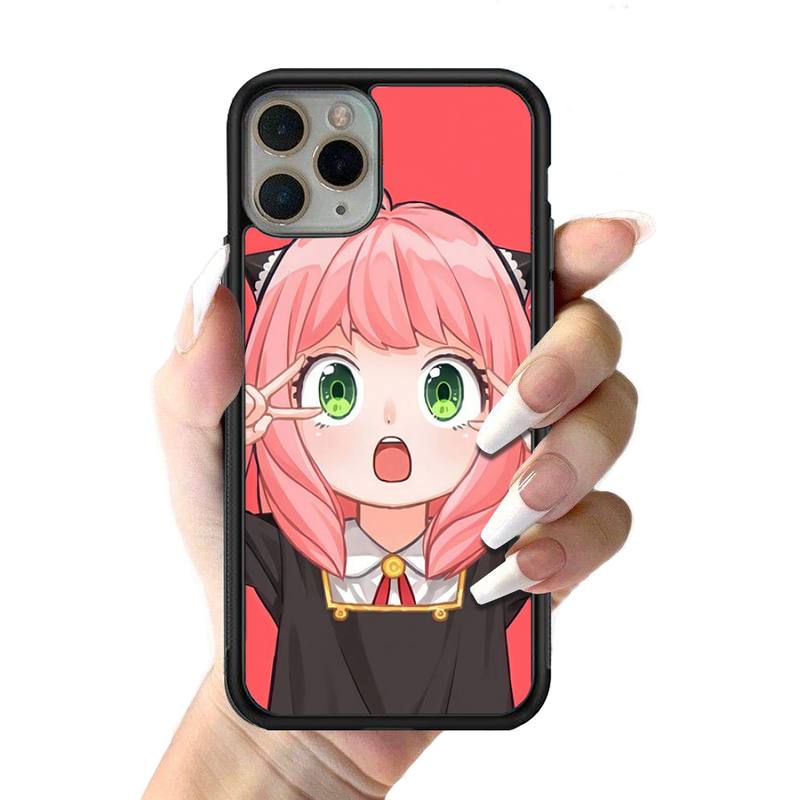Чехол для телефона Anime Anya Forger, силиконовый чехол из ПК+ТПУ для iPhone 11 12 13 Pro Max 8 7 6 Plus X SE XR, жесткие чехлы