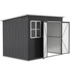 Metal Shed for Storing Garden Tools, with Window, Wide Door, 260 x 177 x 190 cm, Dark Grey