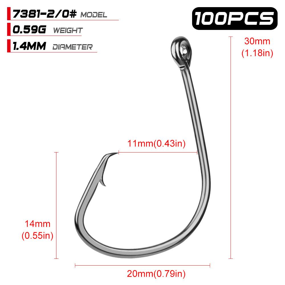 Качественный рыболовный крючок-осьминог с крючком-бородкой, свободный одинарный крючок, 100 шт./упак.
