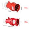 Electric vehicle charging adapter CEE Plug 16A/32A Red to Socket Blue 1-phase 32A 7KW 16A 3.5KW Red 3-Phase 16A 11KW 32A 22KW
