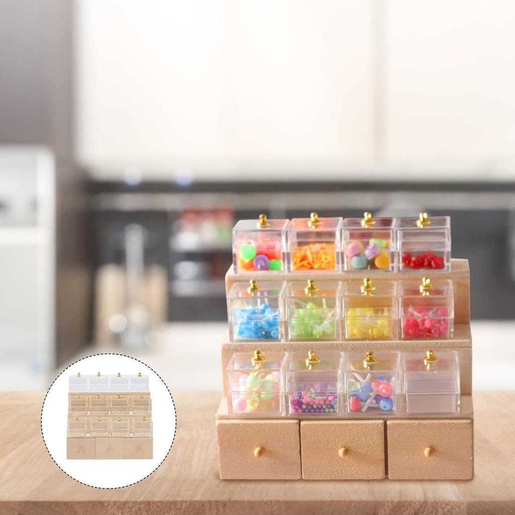 YARNOW 1 комплект миниатюрных деревянных стеллажей для хранения вещей, мини-кукольный домик, банка для хранения конфет, украшения, аксессуары для кукольного домика, миниатюрная мебель, детская игрушка, подарок