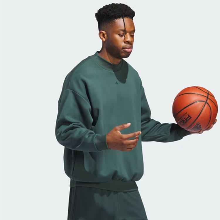 adidas Коллекция 2024 года, глава 01, двусторонний вязаный баскетбольный свитшот с логотипом алфавита, топы унисекс, минеральный зеленый IM8421