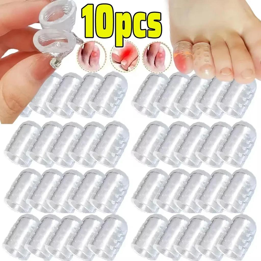 5/100pcs Transparent Silicone Toe Covers Women Gel Little Toes Protector Tube Foot Care Finger Caps Elasticity Prevents Blisters