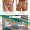 4Pcs/Set Women Cotton Colorful Stripe Panties Sexy Underwear G-Strings Rainbow Thongs Female Soft Breathable Intimates Lingerie