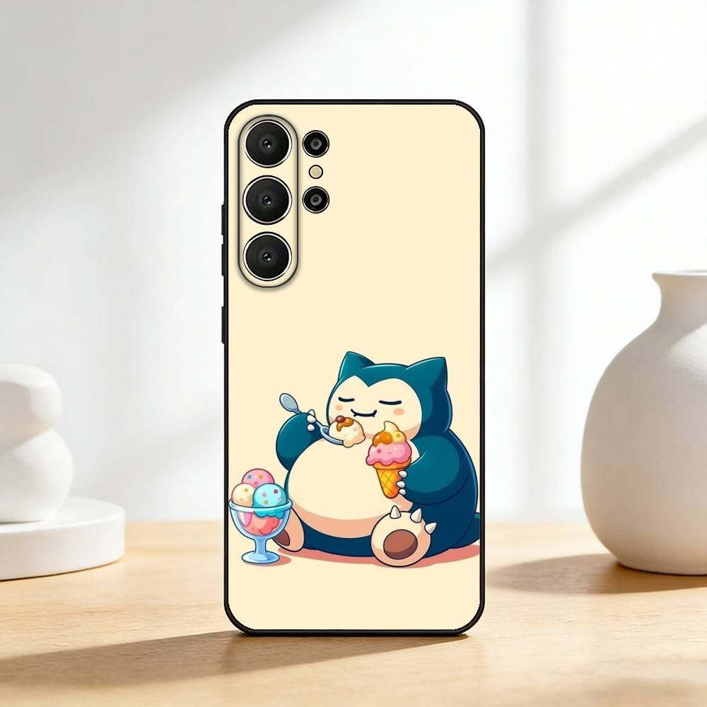 Cute S-Snorlax-x Sleep Phone Case For Samsung S26,S25,S24,S21,S22,S23,S30,Ultra,S20,FE,Lite,10,9,Black Cover