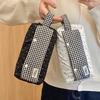 Makeup Bag Plaid Cloth Pencil Case Large Capacity Pen Storage Bag Handheld Pencil Bag  Children