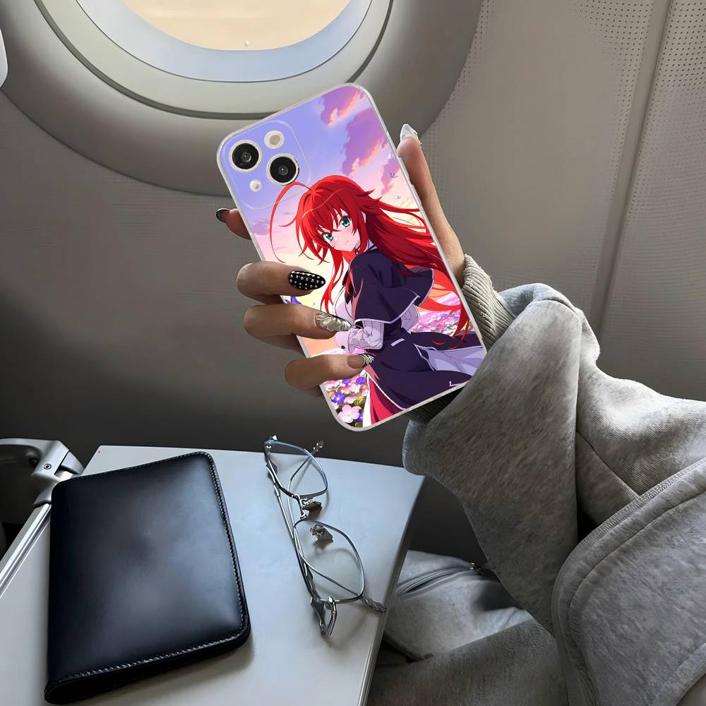 DXD Rias Gremory Mobile Cell For iPhone 11 12 13 14 15 16 17 Pro Max Plus 13 Mini Silicone Soft Transparent Back