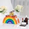 Офисный ящик для хранения в форме радуги, 5 отделений, полукруг, школьный стеллаж для хранения вещей, кабинет